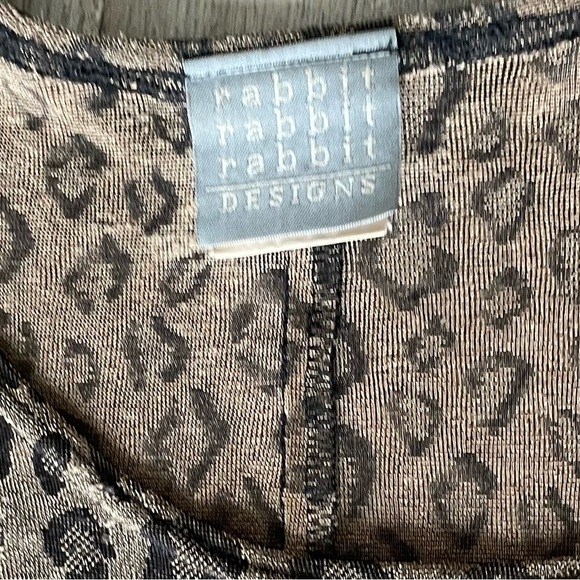 Vintage Rabbit Rabbit Rabbit Designs Cheetah Short Sleeve Dress 80 & 90’s - Picture 2 of 4